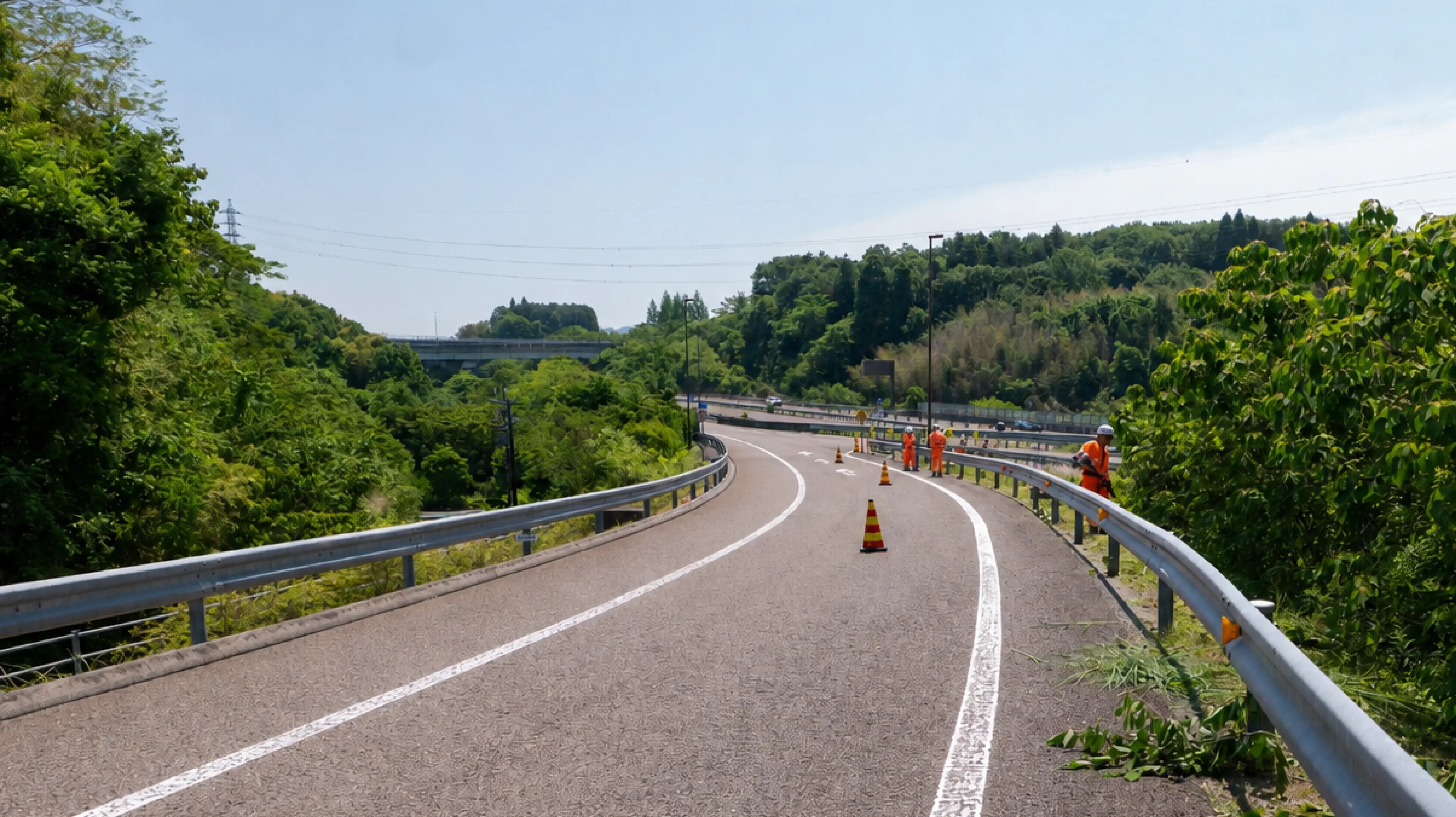 高速道路の維持作業現場
